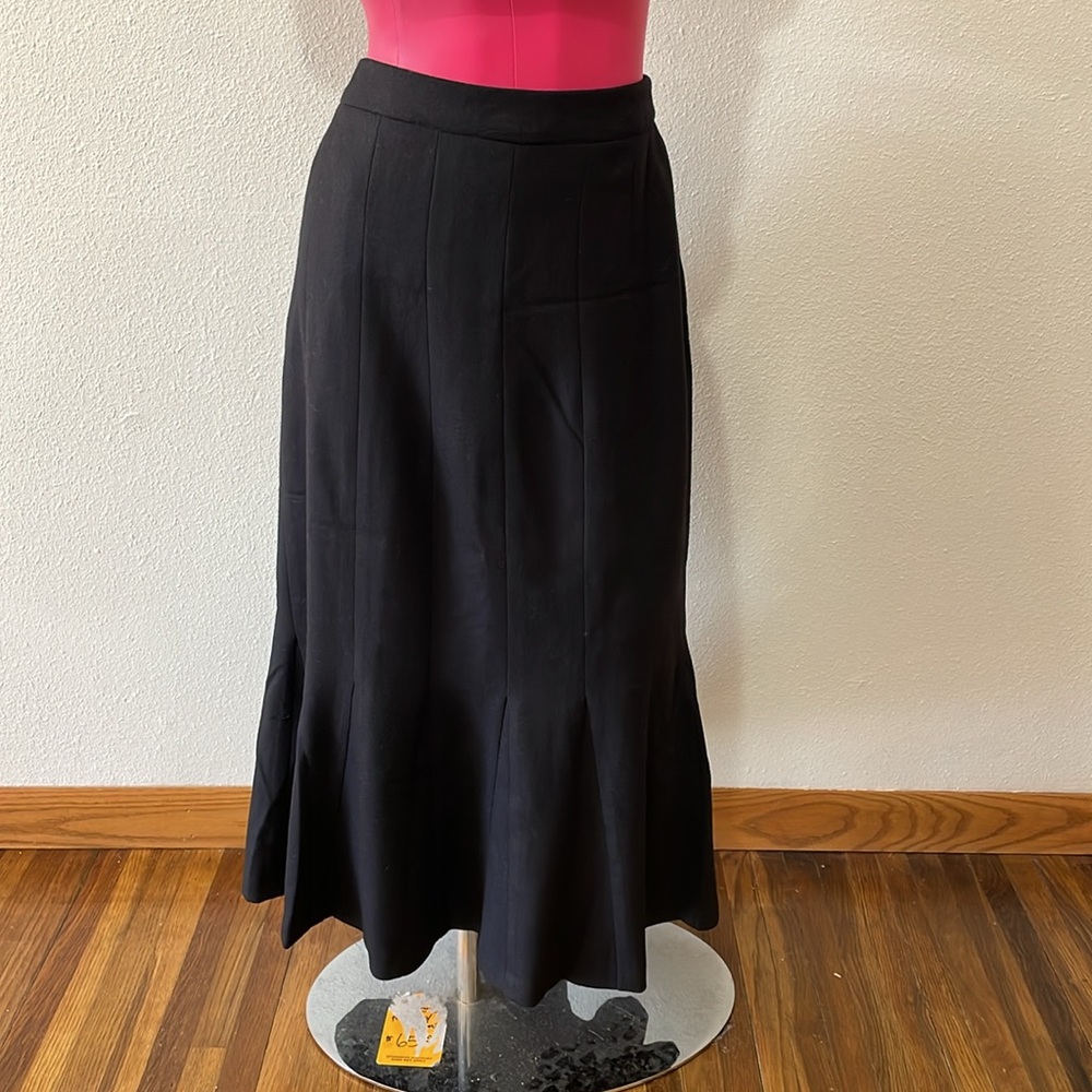 USA Vtg Pendleton 100% Virgin Wool Lined Long Black Skirt Size 12/10